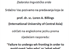 Poziv na predavanja prof. dr. sc. Lorena A. Billingsa (International University of Central Asia)